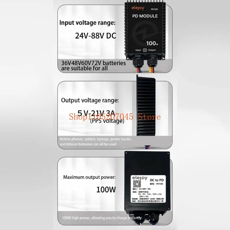37cd Dense Metal Car Power Processor 100W USB Device with Overwarm Security