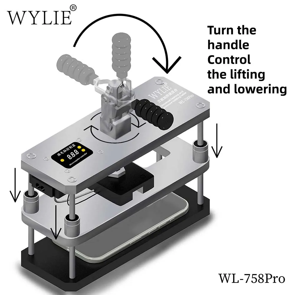 WYLIE WL-758 Pro Universal Heating and Pressure Holding Table Fixture For Mobile Phone Screen Back Cover Maintenance Tools