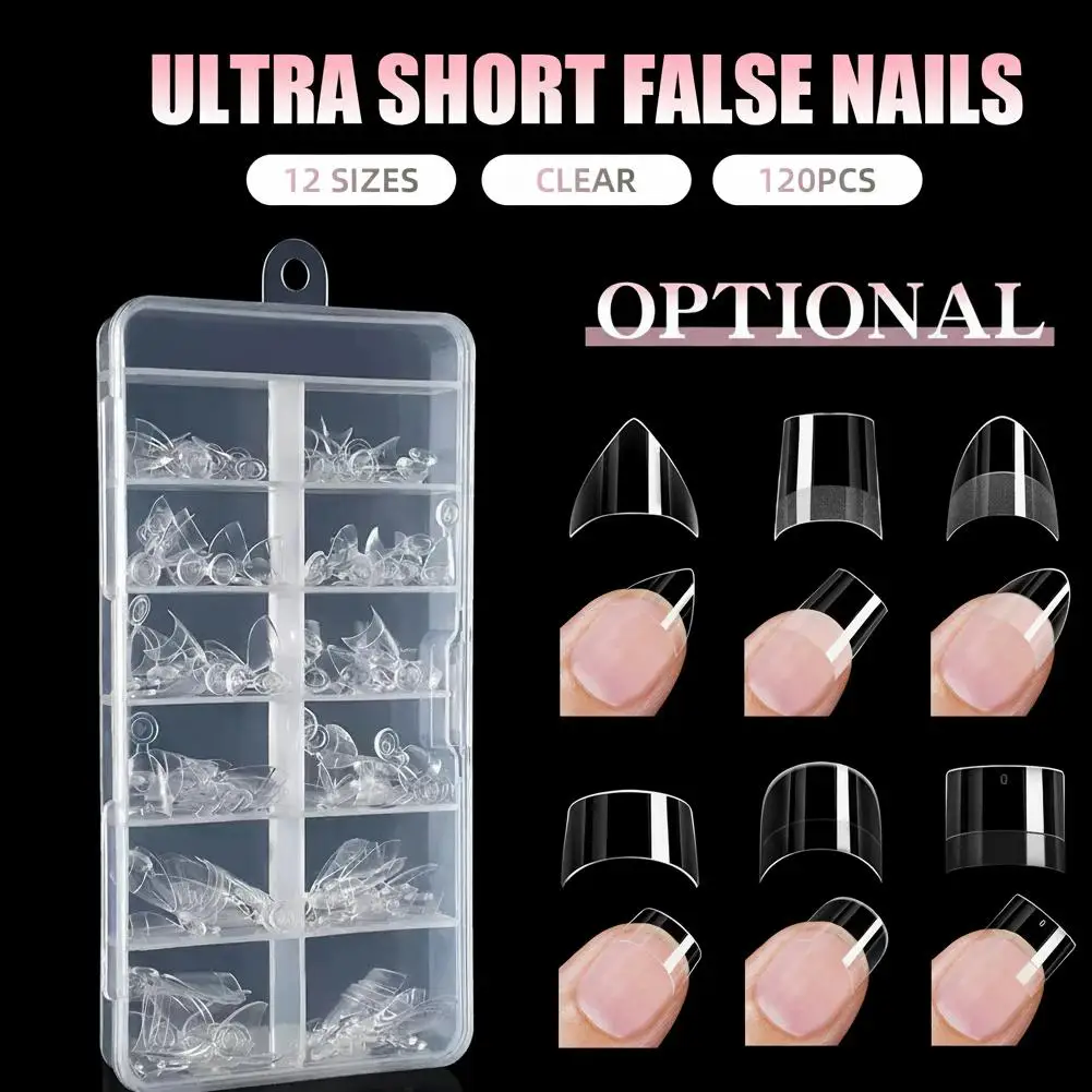 Nouveau 12 tailles demi-couverture amande pré-carrées pointes d'ongles demi-mat presse sur fausse Extension d'ongle pour petit petit petit outil de manucure de lit d'ongle