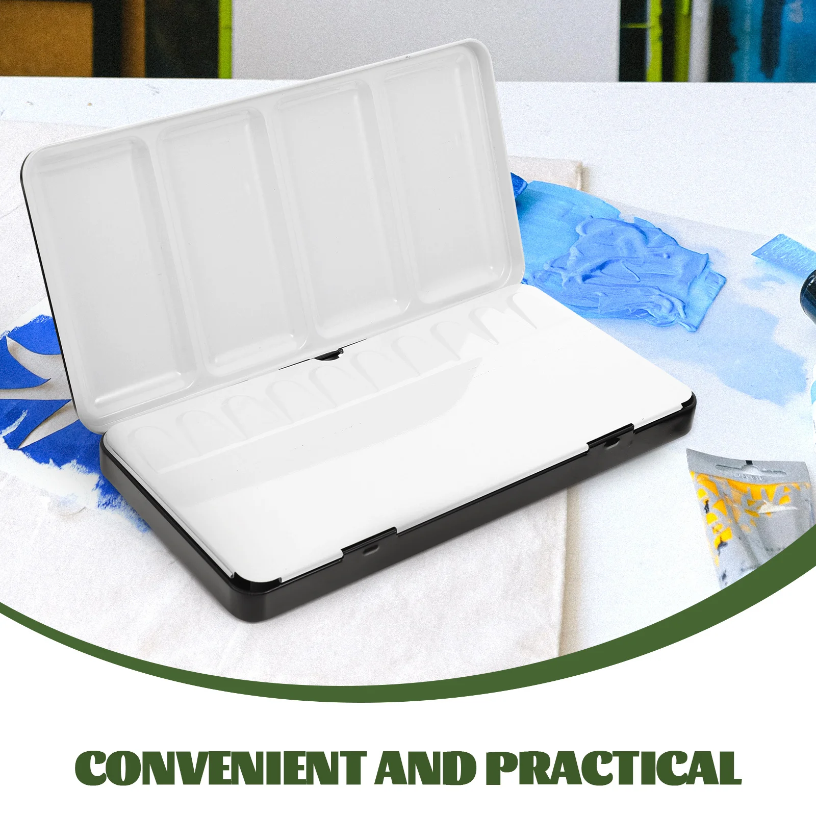 

Empty Iron Box Watercolor Pigment Storage Case for 48 Colors Lightweight Portable Paint Box Suitable for Artists Travel