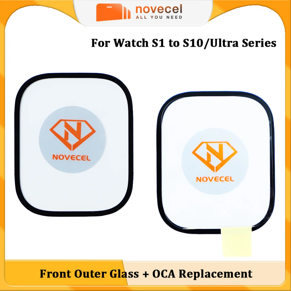 

Novecel 5pcs Front Screen Outer Glass Lens+OCA Film For Apple Watch S7 S8 45 41MM Series 1 2 S5 S3 S4 38MM 42mm 44mm Touch Panel