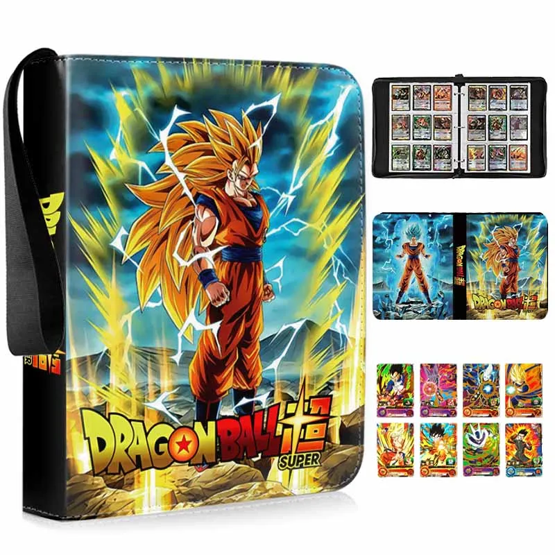 Dragon Ball Large 9/4 Palace Grid 900/400 Card Slot PU Storage Book Map Binder Large Capacity Zipper Card Book Son Goku VegetaIV