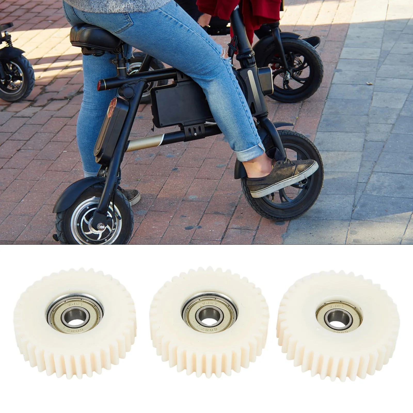 

Hub Motor Gear 36T Gear Nylon Gear Nylon Material Wheel Hubs White Color With Bearings For Bafang Motor Hub Motor Gear