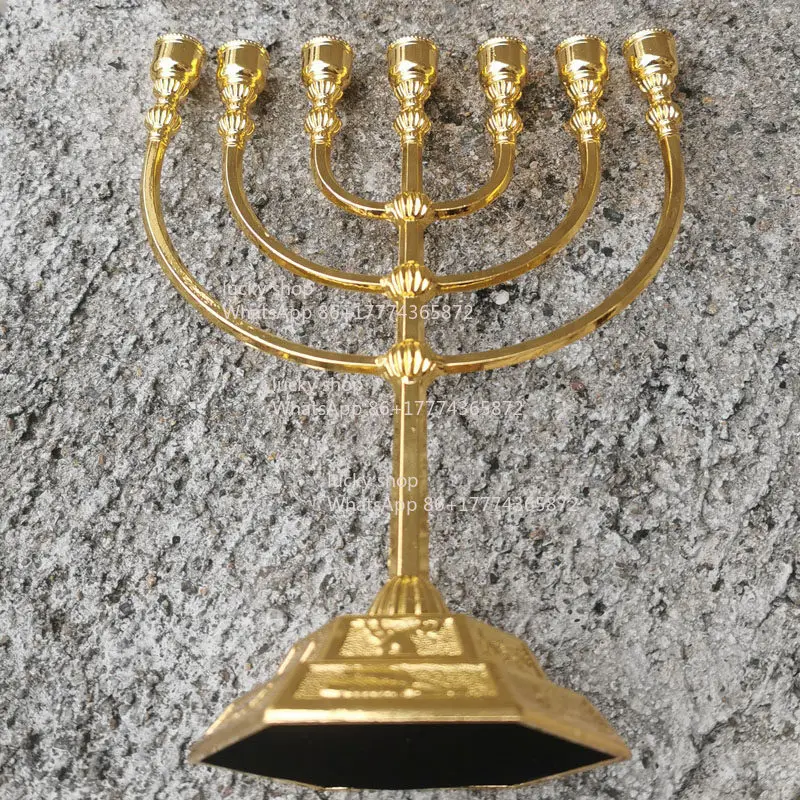 7-Head Gold Lamp Holder, Living Room, Bedroom, Candle Holder Ornament, Seven-head Candle Holder.