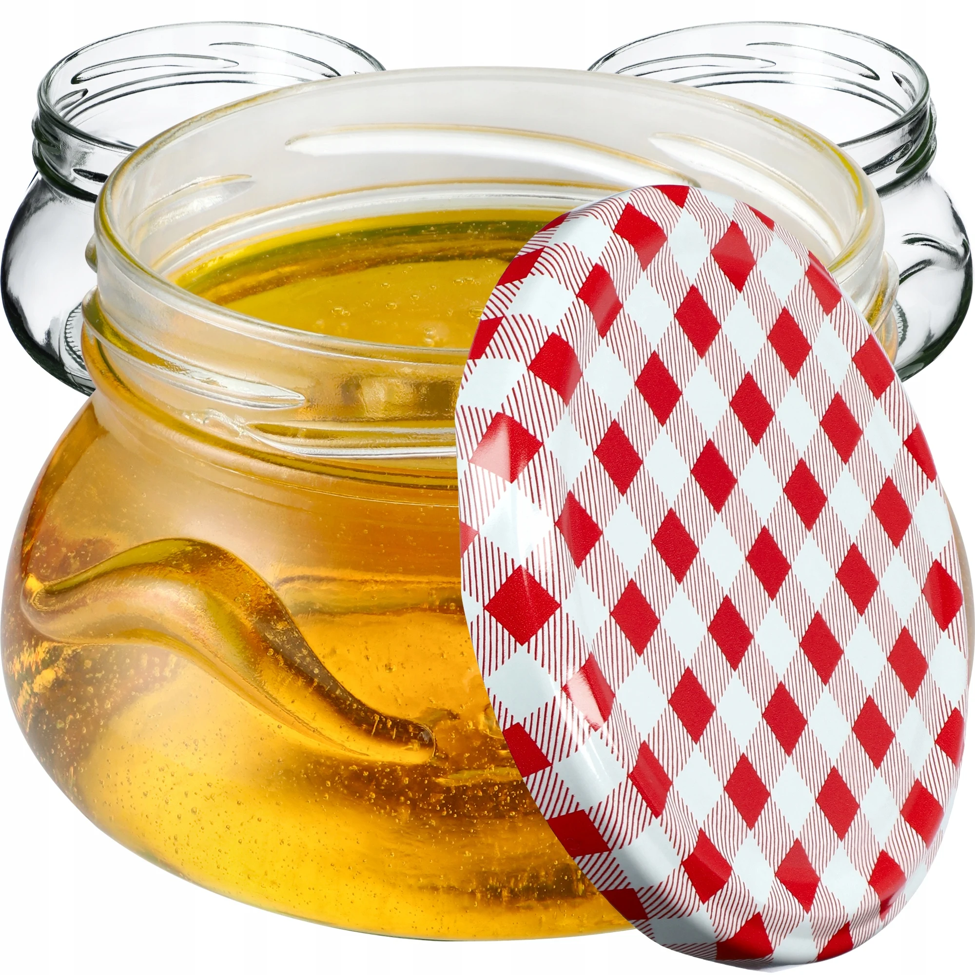 KADAX 10x Glazen Potten 300ml voor Conserven Honing Jam + Deksel Fi82