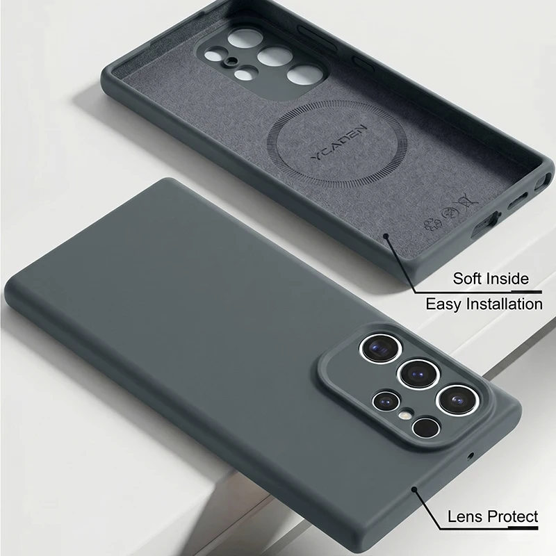 Soft Liquid Silicone Case For Samsung Galaxy S26 S25 S24 S23 Ultra S22 S23 Plus A56 A16 A55 A54 For Magsafe Magnetic Phone Cover