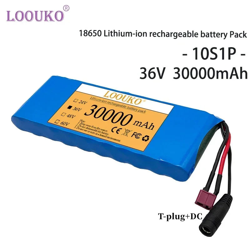 

LOvised KO Rechargeable Lithium-Ion Battery for Bike and Electric Trotinette, BMS Protection Plate, 30Ah, 18650, 36V, 30000mAh,