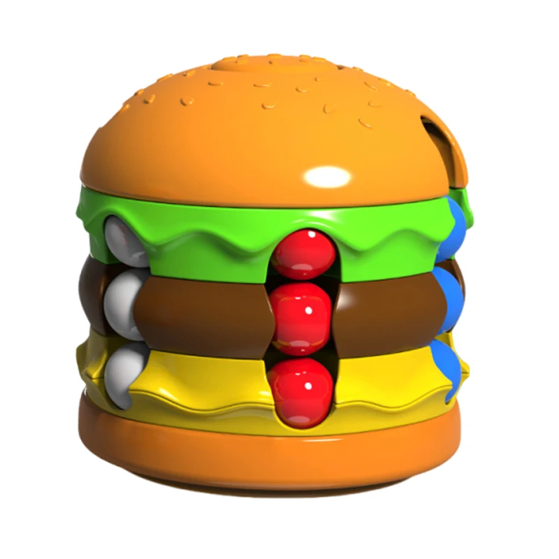 ハンバーガーフライマジックビーンスパイラルローラーボール - 子供向けストレス解消フィジェットトイ、教育的で創造的な感覚玩具