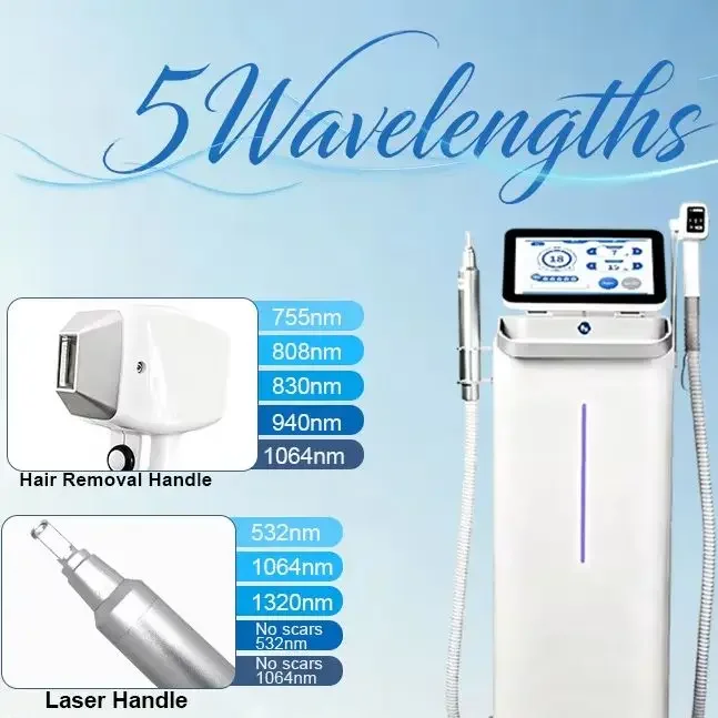 2026 New Model 5000W 5-Wavelength Pain-Free Hair Removal, Suitable for All Skin Colors, Applicable for Use in Beauty Salons