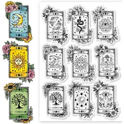 Tarot Cards Clear Stamps Magic Transparent Stamps Tarot Pattern Silicone Clear Stamp Seals for DIY Scrapbooking Photo Album