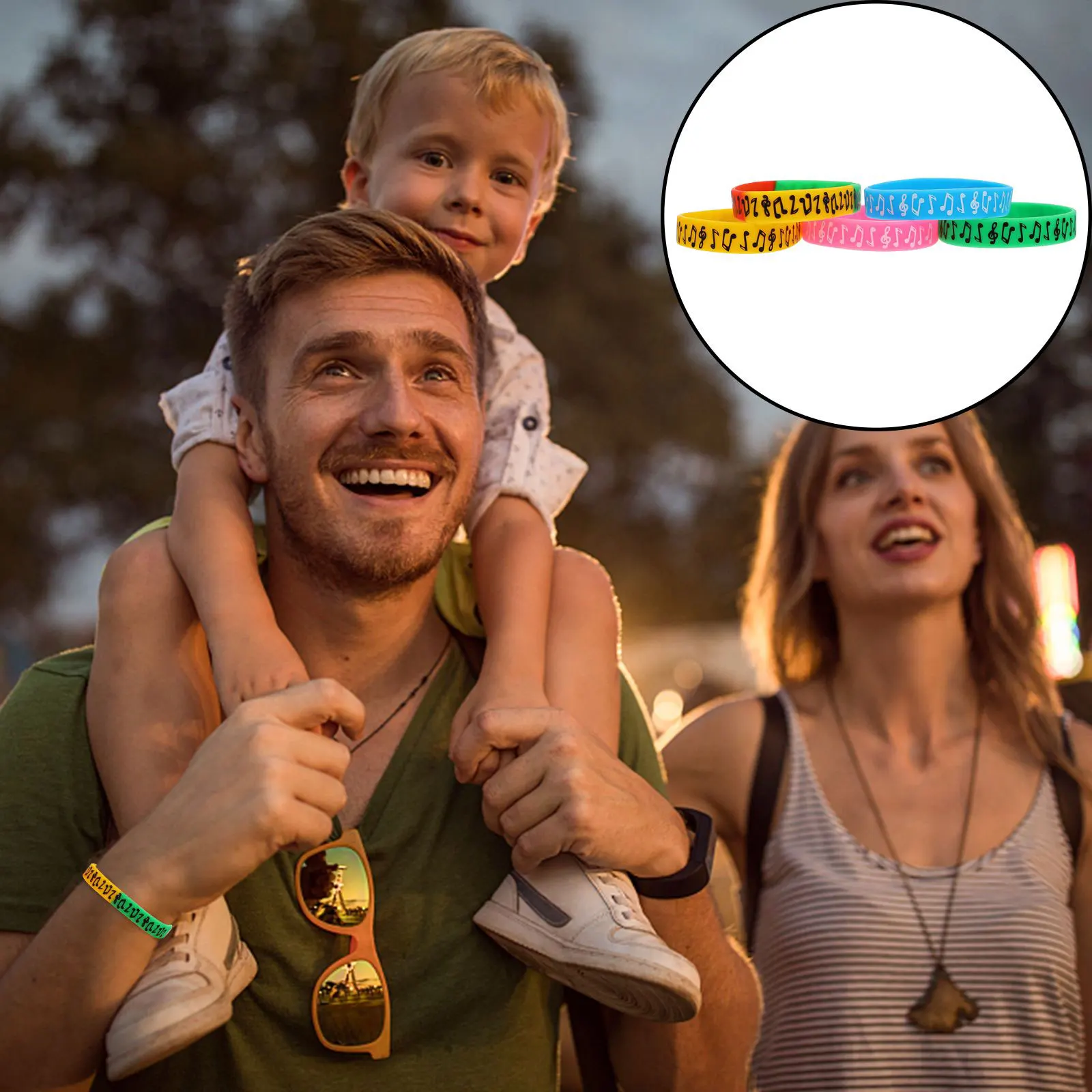 

10Pcs Music Festival Silicone Wristbands Syllable Notes Design Durable Comfortable Decorative Bracelets Concert