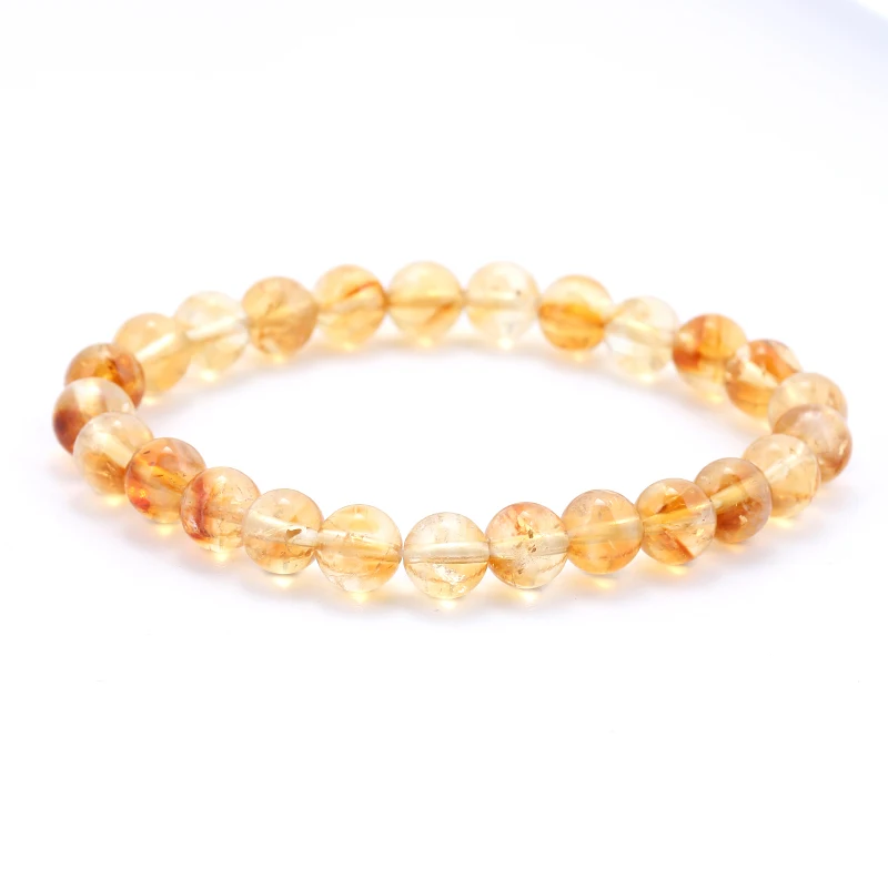 7A Citrin-Armband Glücksbringer-Schmuck Natürliches Armband Citrin-Kristallstein-Perlenarmband für Frauen Männer Reichtum Glück Armreif – Detail 5