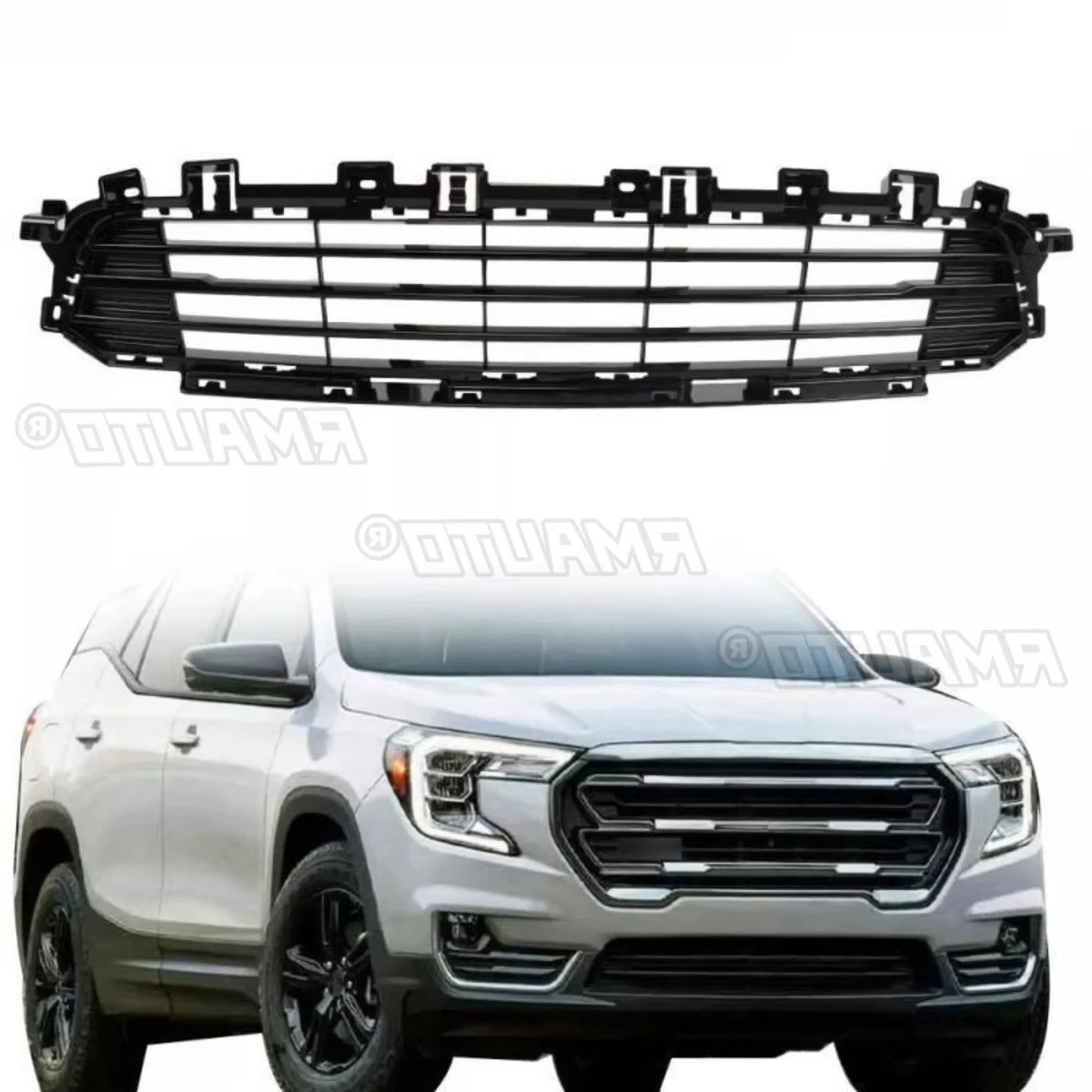 

Для GMC Terrain 2022-2024 автомобильный бампер, нижняя решетка, декоративные полоски, гоночная решетка, комплект кузова, передняя часть от насекомых, внешняя часть