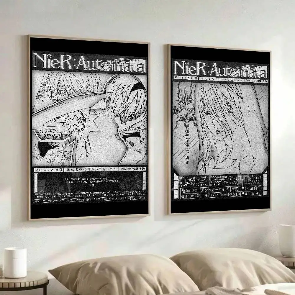 1pc NieR Automata Poster Self-adhesive Art Waterproof Paper Sticker Coffee House Bar Room Wall Decor #2