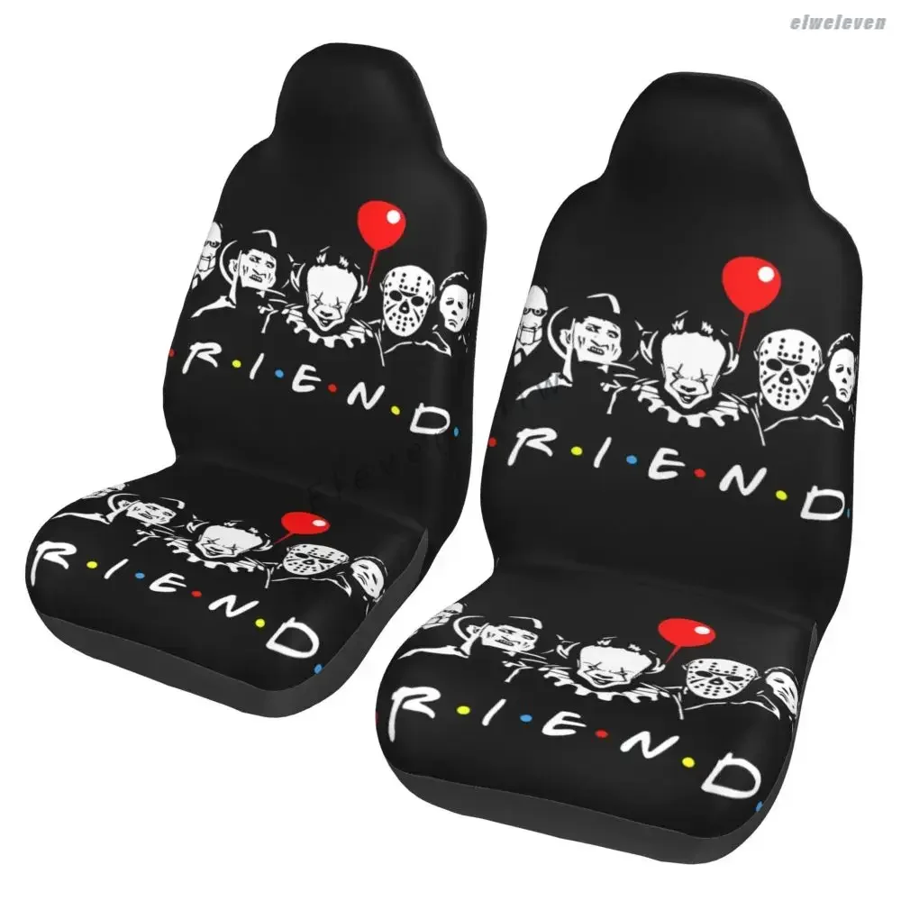 Horror Movie Friends Car Seat Cover Seat Cover, Anti Fouling and Convenient Protective Cover Unique Style 2PCS Universal Type