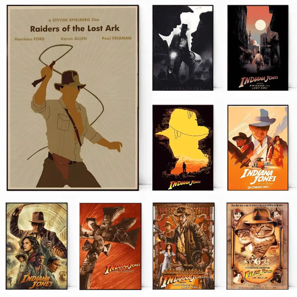Classic Adventure Movies Indiana Jones-A Poster Canvas painting poster with prints Home bedroom living room decoration gift