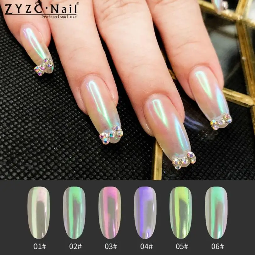 Hot Sale ZYZC Mirror Powder UV Gel Polish Chrome Nail Top Coat for Acrylic Nails