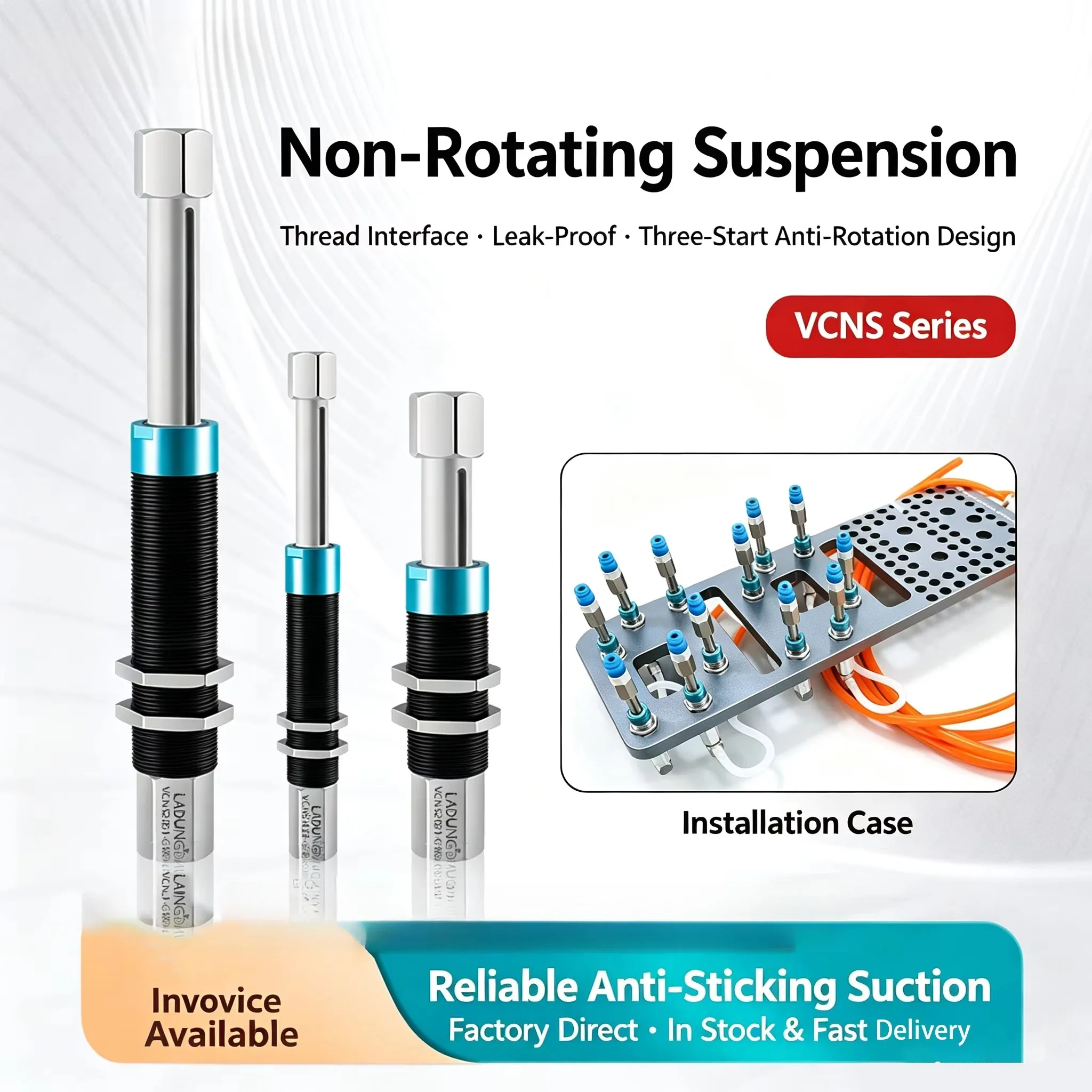 LADUNG GS Mechanical Arm Pneumatic Hardware Accessories Vacuum Suction Tool Rotatable Non Rotatable Buffer Suspension Cup Seat