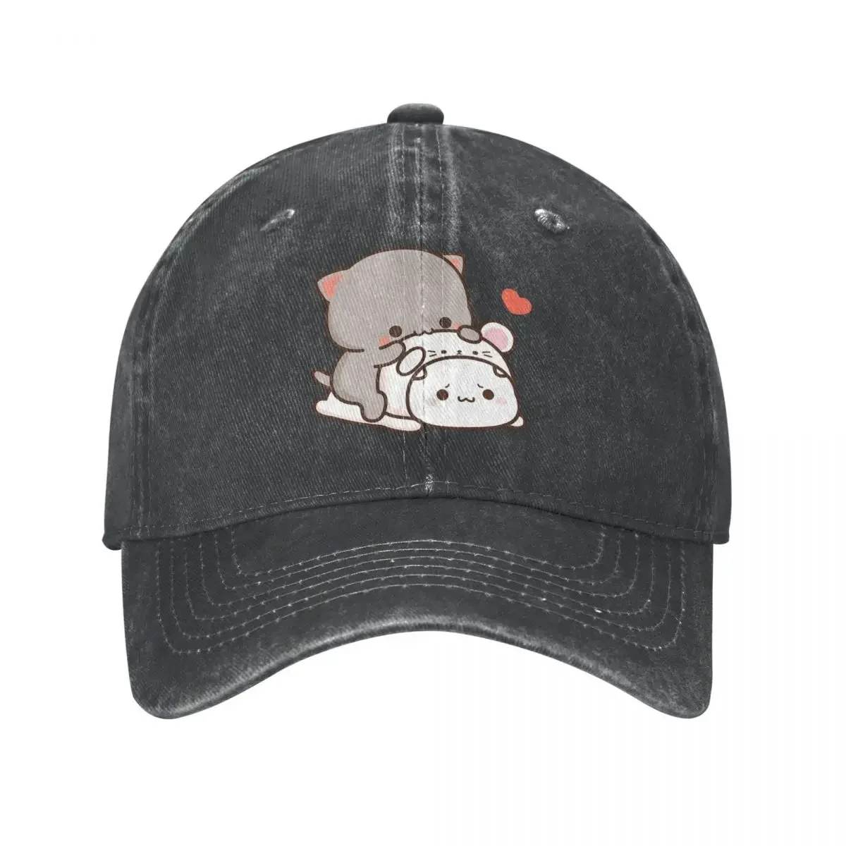 Peach And Goma Mochi Cat Baseball Cap cowboy hat Peaked cap Cowboy Bebop Hats Men and women hats