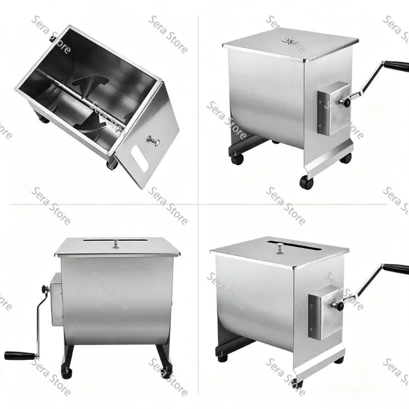 5‑20KG Manual Meat Filling Mixer Stainless Steel Desktop Sausage Meat Mixing Machine Flip Fixed Type Commercial Food Blender
