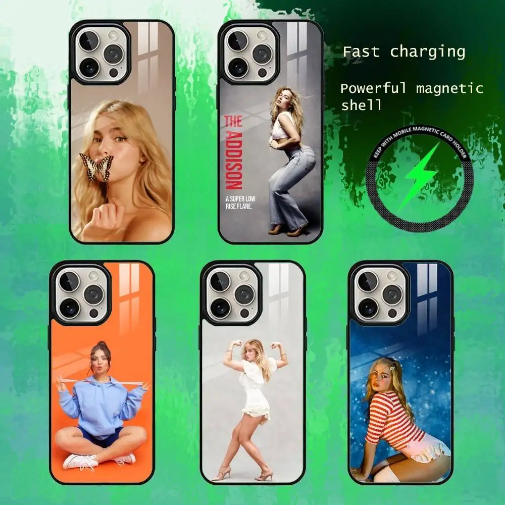 

A-Addison Rae E-Easterling Phone Case For iPhone17,16,15,14,13 Plus,Pro Max Magnetic For Magsafe Wireless Charging