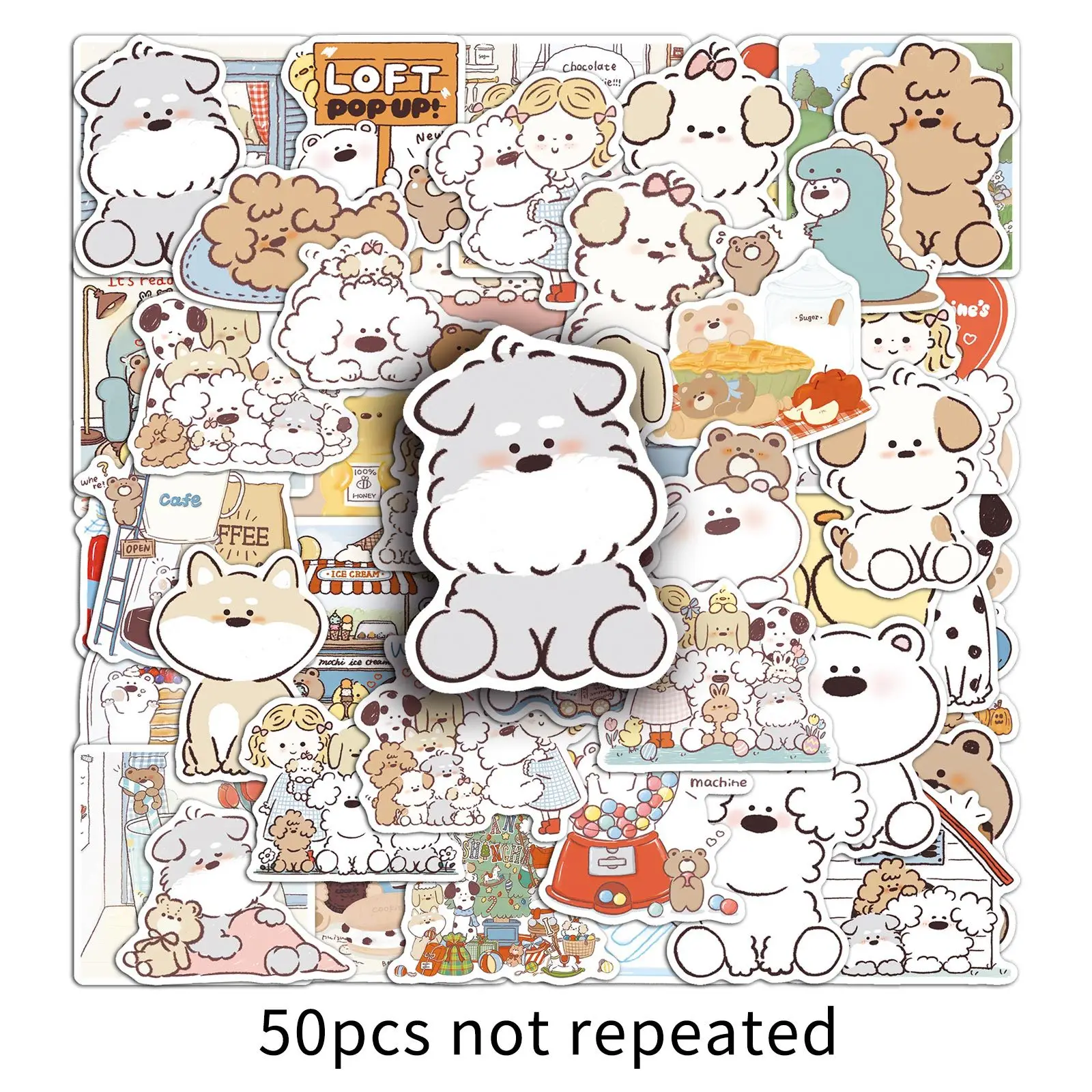 10/30/50PCS Miiiichan การ์ตูนจิตรกรญี่ปุ่น Graffiti สัตว์น่ารัก Decals สุนัขตกแต่งตู้เย็นกระเป๋าเดินทางแล็ปท็อปกีตาร์จักรยานของเล่น