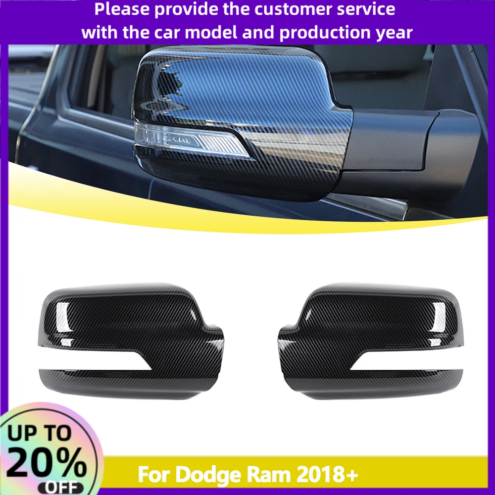 

Rearview Mirror Decoration Cover Trim for Dodge Ram 1500 2018 2019 2020 2021 2023 ABS Carbon Fiber Exterior Car Accessories