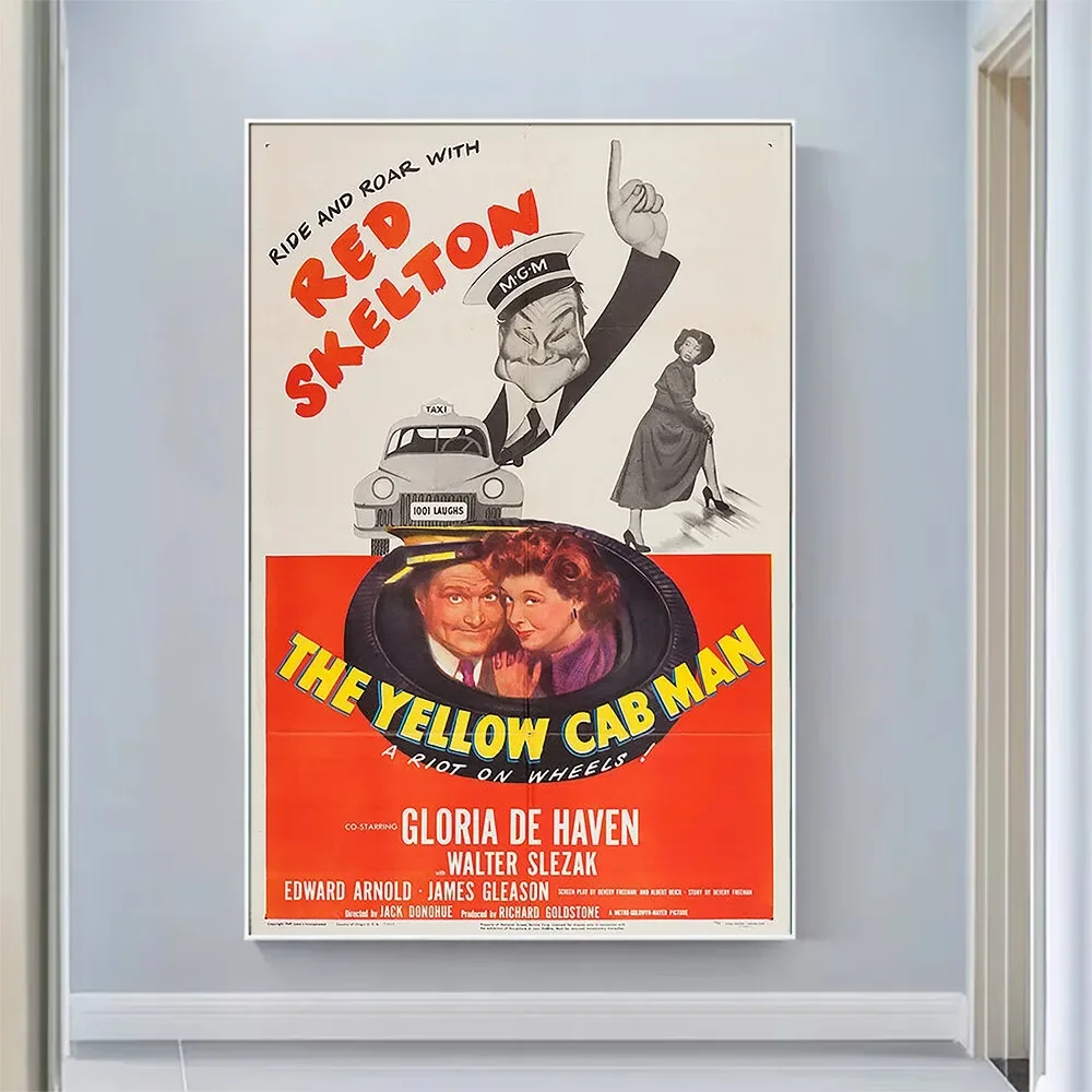 V2350 رجل الكابينة الصفراء خمر الفيلم الكلاسيكي جدار قماش حريري HD المشارك الفن هدية تزيين المنزل #1