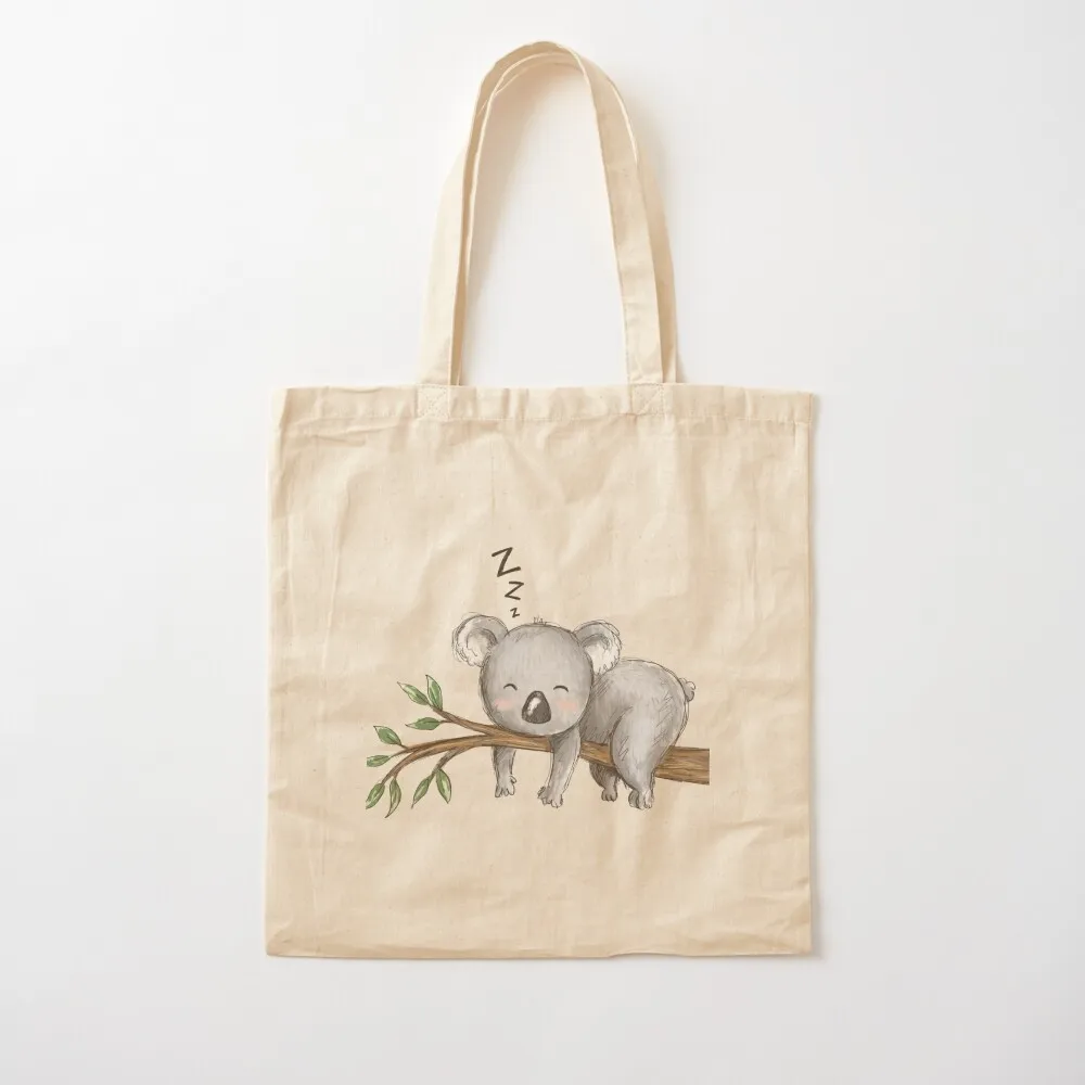

Aussie Animals: Cute Sleepy Koala Tote Bag shopper bags for women tote bag custom eco bag folding Canvas Tote