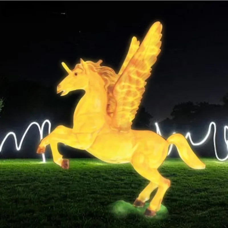 

New Arrival Life Size 3d Ip65 Waterproof Ecofriendly Material Led Lights 3d Resin Molds Horses for Christmas Park Event Decor