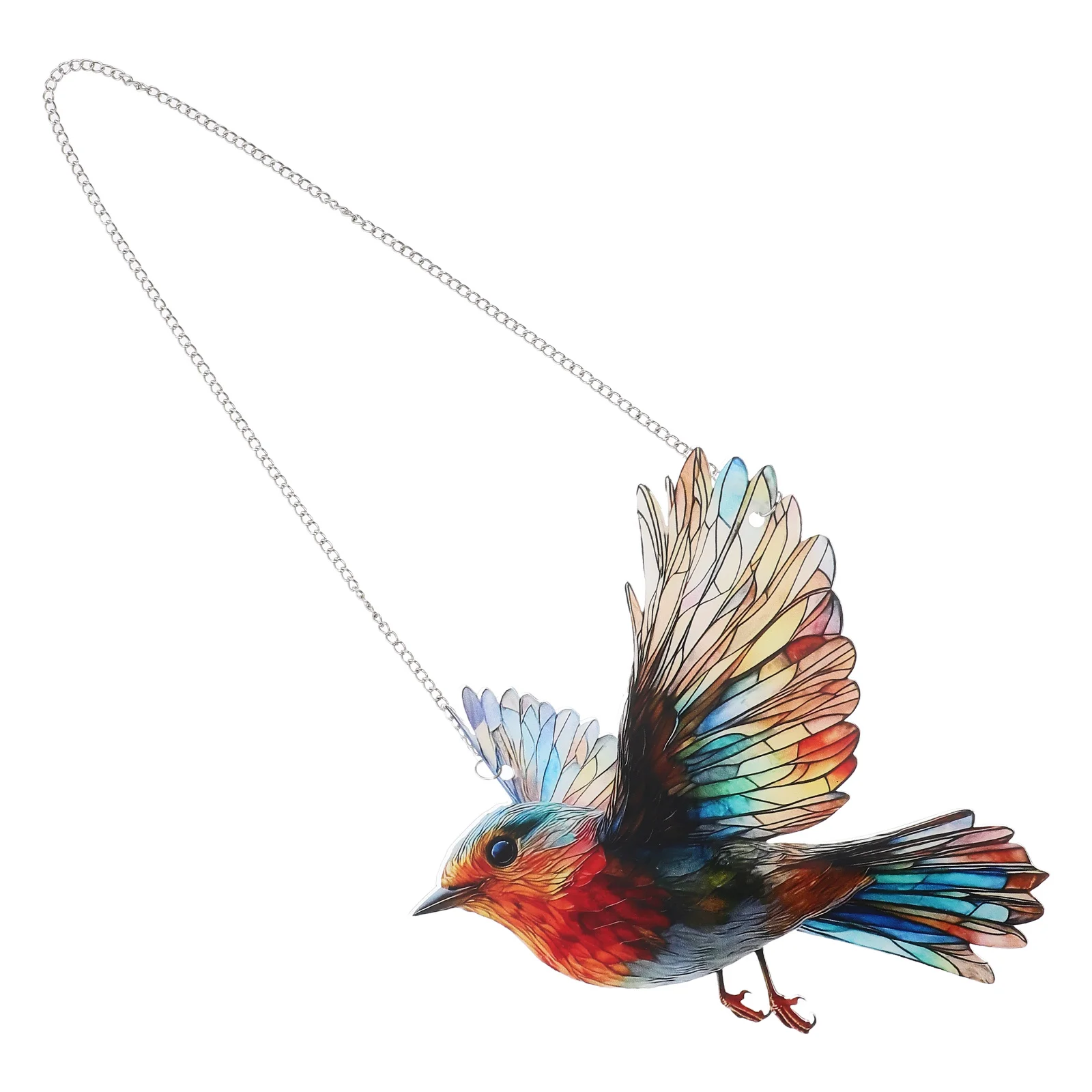 

Hummingbird Acrylic Wall Suncatcher Stained Window Hanging Colorful Bird Decor Garden Outdoor Ornament Sign Flat Panel
