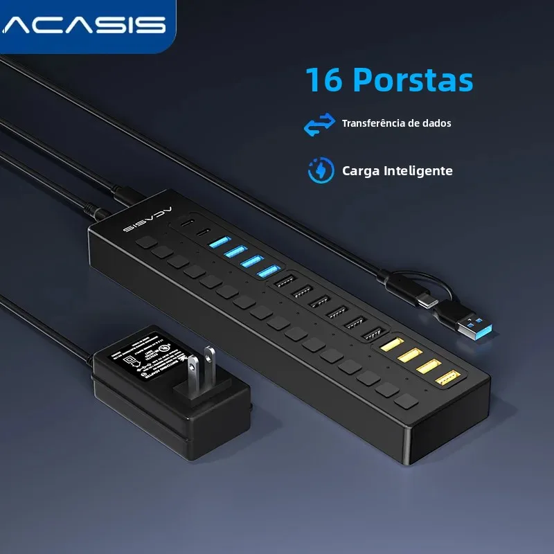 acasis-16ports-usb-hub-30-20-smart-fast-charging-splitter-expander-for-laptop-keyboard-mouse-data-transfer-multiple-adapter
