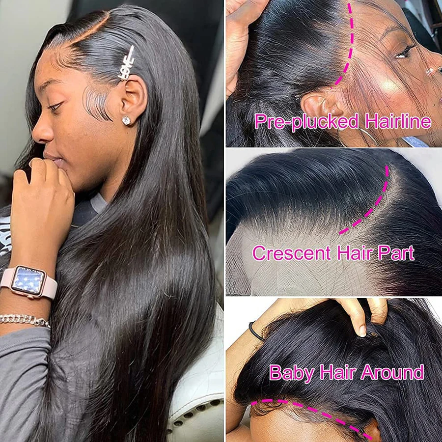 360 Full  Lace Frontal Wig 13x6 Straight Glueless Lace Front Wig Brazilian Human Hair Wigs For Black Women 13x4 Lace Wig