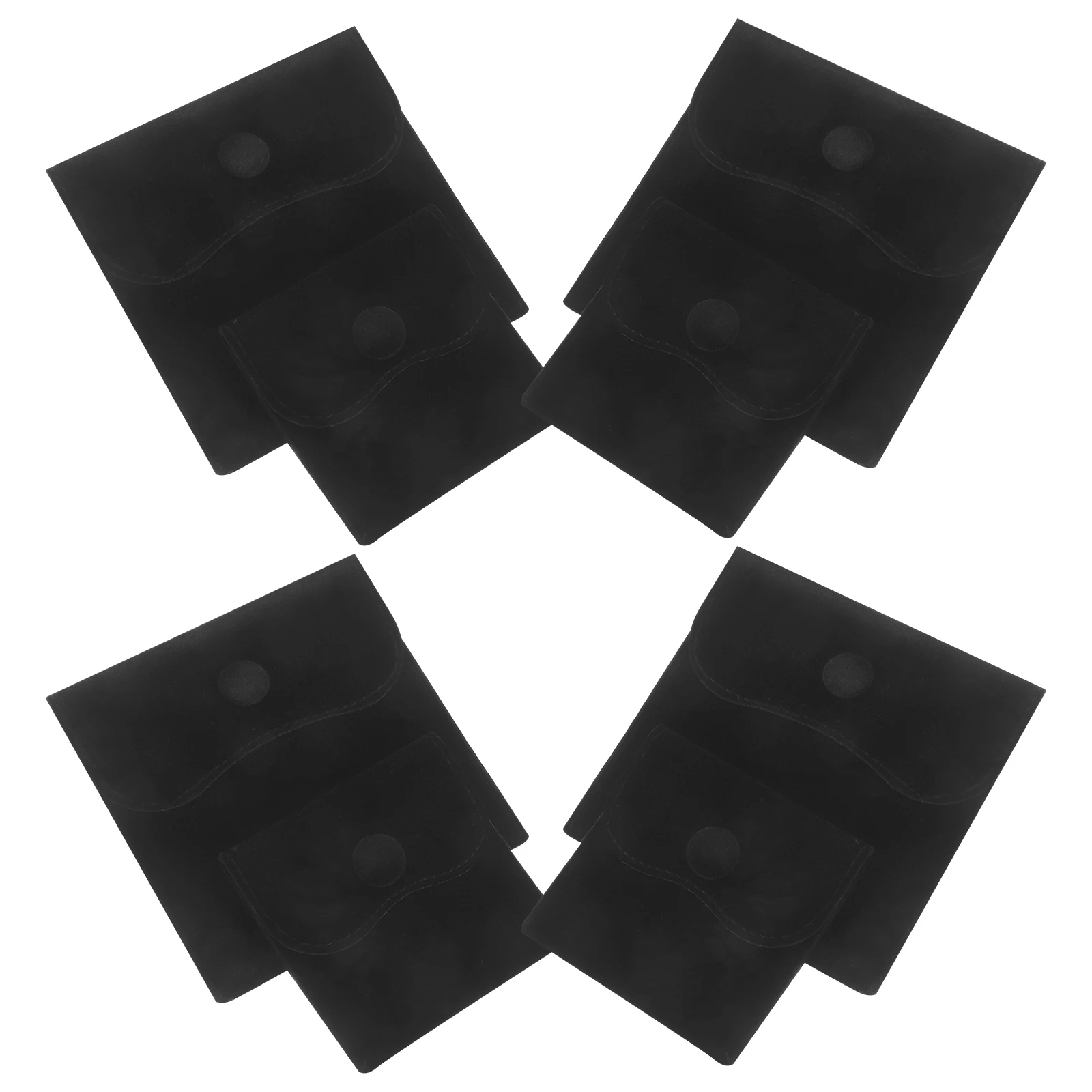 

10pcs Jewelry Pouch Bags Snap Button Small Lint Storage For Earrings Necklaces Bracelets Gift Packaging Travel Home Use