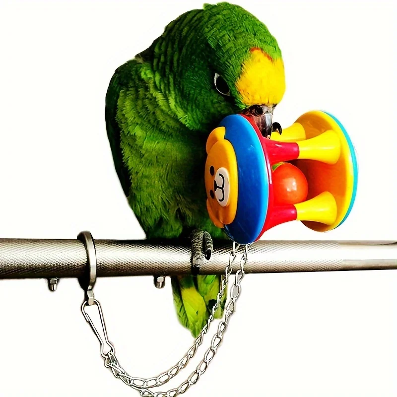 Interactive Parrot Chewing Toy Reduces Stress and Boredom with Durable Ball Design and Swinging Cage Hanging Feature