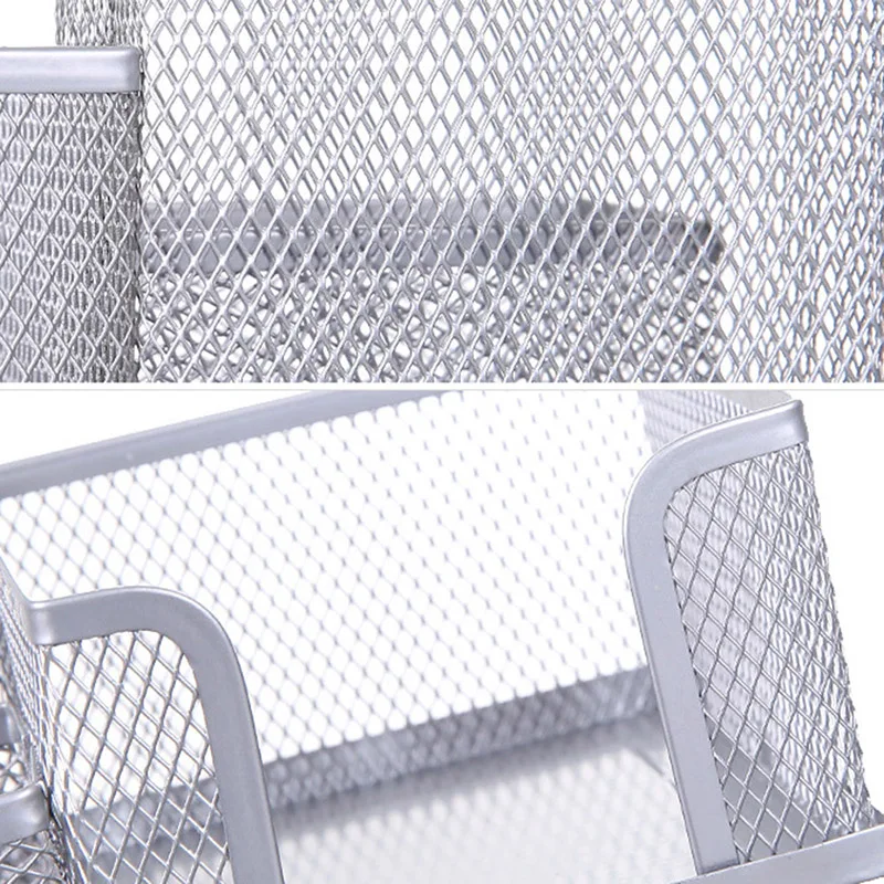 Portapenne da scrivania in metallo Scatola portaoggetti per cancelleria creativa mini supporti Decorazione da tavolo Forniture per ufficio semplici Portapenne per studenti