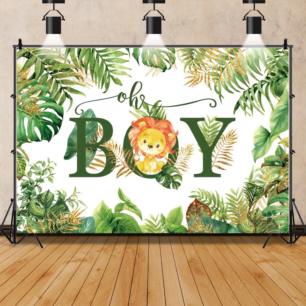 Laeacco Jungle Safari Photo Backdrop Children Birthday Baby Shower Party Decor Banner Portrait Customize Photography Backgrounds