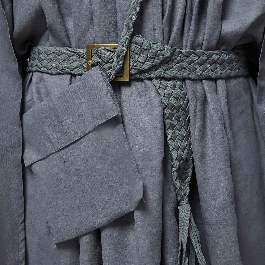 Fancy Grey Pilgrim Cosplay Wizard mantello Robe For Men Ian Movie Rings Costume Disfraz Man Fantasy Halloween Carnival Party Cloth