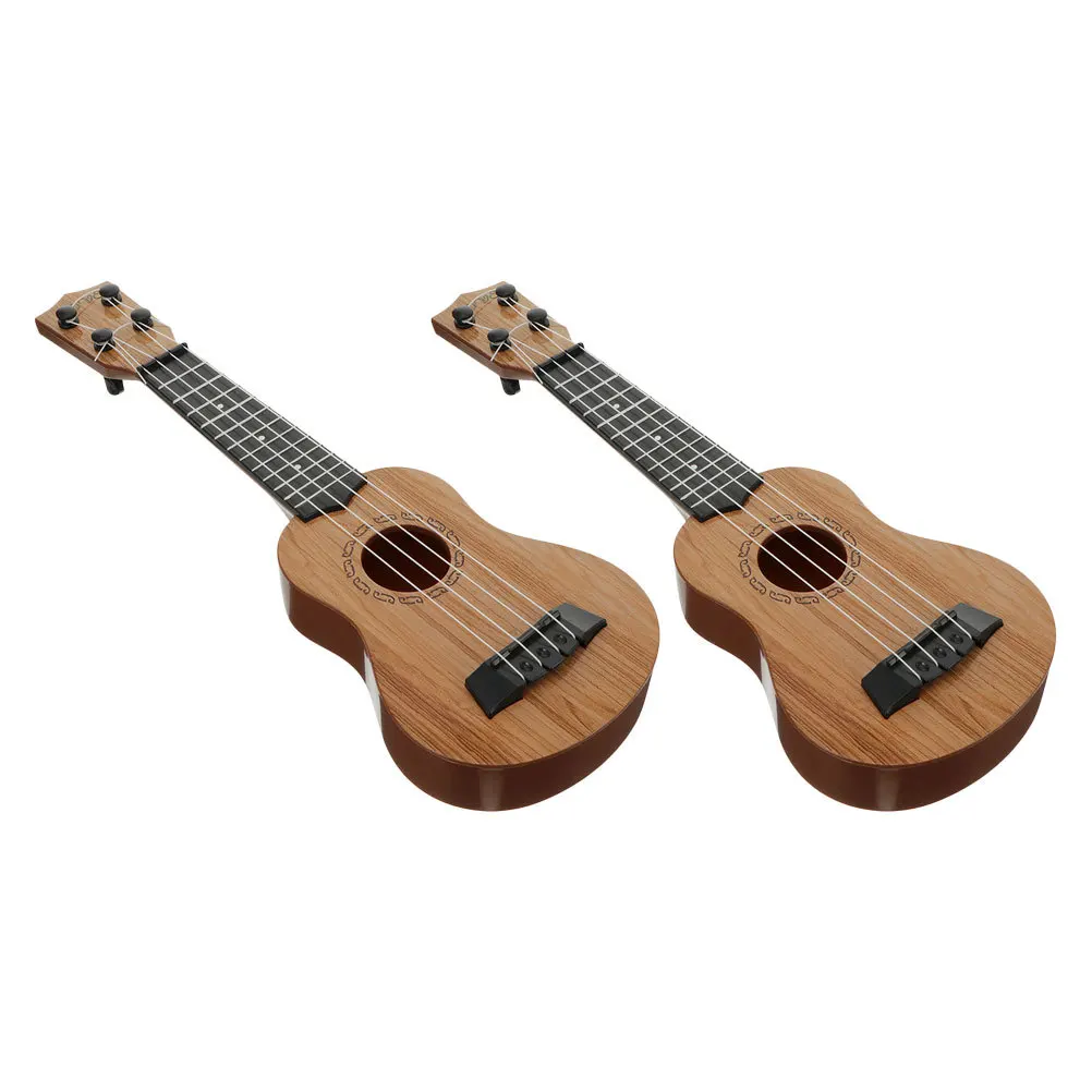 

2Pcs Children Ukulele Exquisite Workmanship Wear-Resistant Music Cognition Plaything Home Decoration Gift Ukuleles for Kids