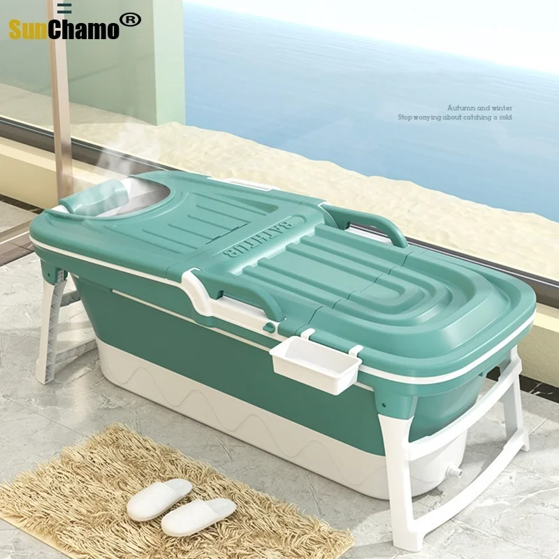 Cordial Shining Adult Bathtub Large 152cm Foldable Portable Thicken Sweat Steam Keep Warm Home Bath Tub