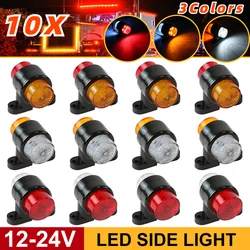 10PCS Universal 8-LED Truck Side Marker Lights 12V/24V Dual Color Waist Lights Clearance lights Double-sided for Truck/Trailer