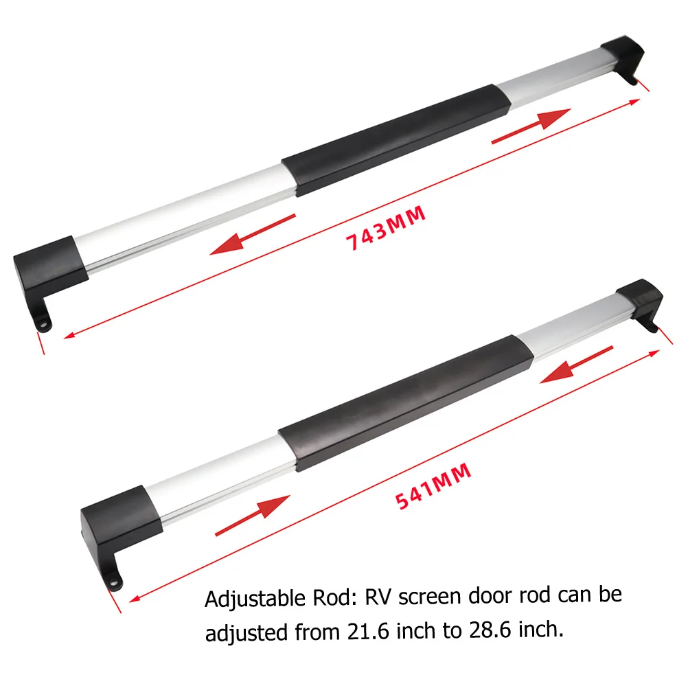 

RV Screen Door Handle 21.6-28.6 Inch Adjustable Grab Handle Aluminum ABS Cabinet Pull Replacement Parts
