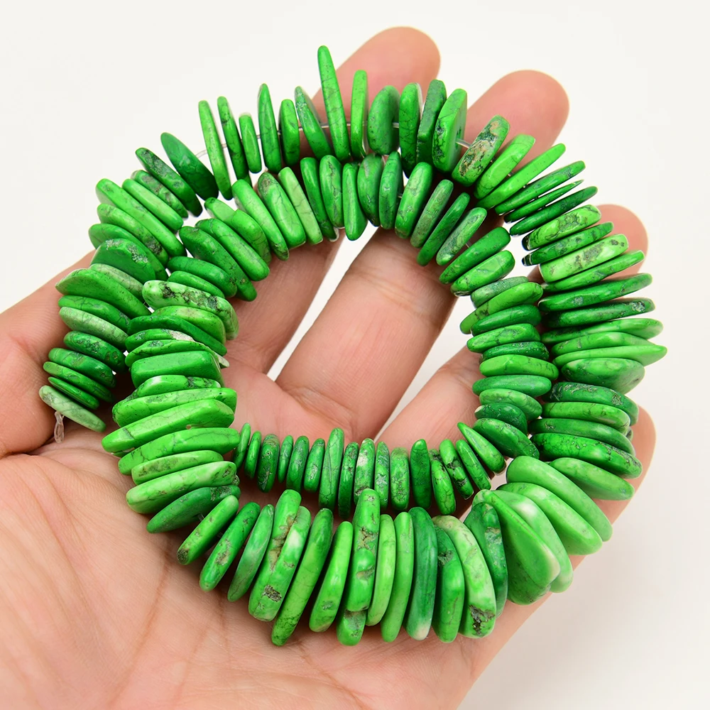 APDGG Natural 3x9-4x22mm Freeform Square Green Turquoise Gems Stone Loose Beads 15\'\' Strands Jewelry Making DIY
