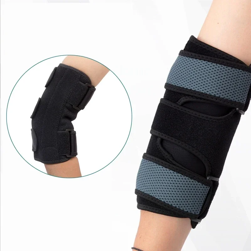 1pc Elbow Brace Guard Night Elbow Sleep Support Stabilizer with 2 Removable Metal Splints for Cubital Tunnel Syndrome Tendonitis