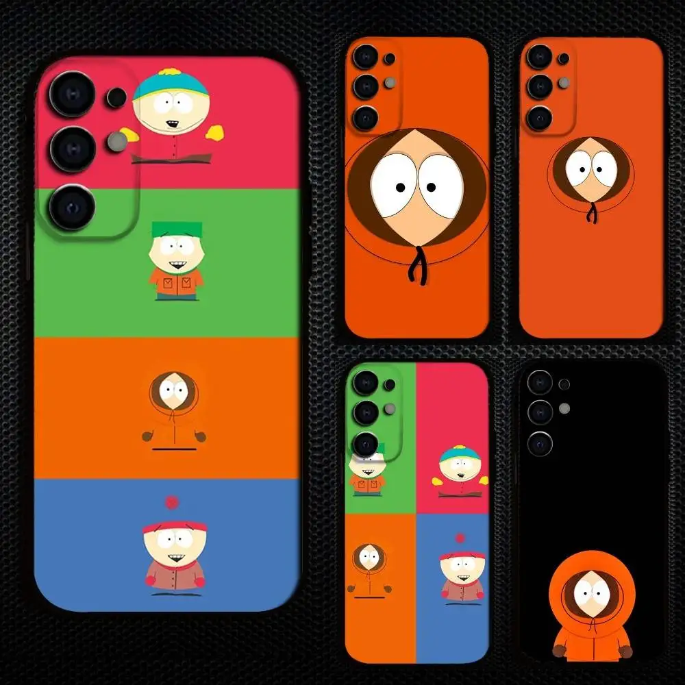 

Funny S-South-P-Park Cartoon Phone Case For Samsung S25,S24,S21,S22,S23,S30,Ultra,S20,Plus,Fe,Lite,Note,10,9,5G Black Cover
