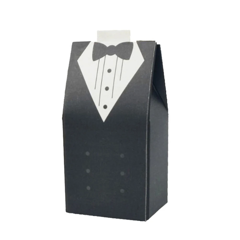 

80pcs Creative European Style Candy Box Bridal and Groom Dress Shape Wedding Gift Box Fashion Sweet Packing Case with 40pcs Ribb