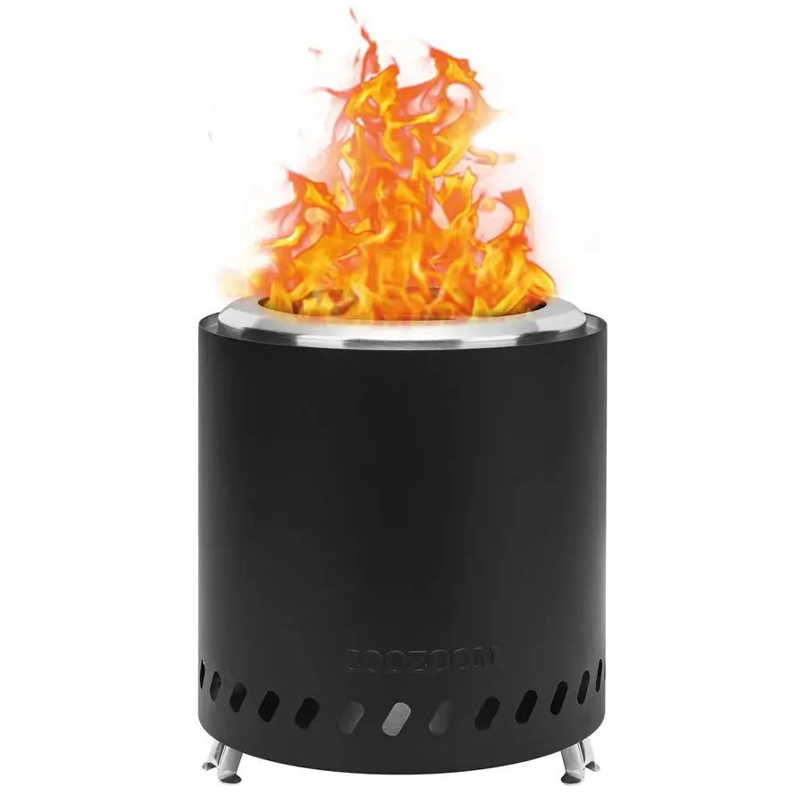 

Portable Table Top Fire Pit with Stand, 8.6 Stainless Steel Mini Outdoor Low Smoke Burning Tabletop Firepit Fueled by Pellets o