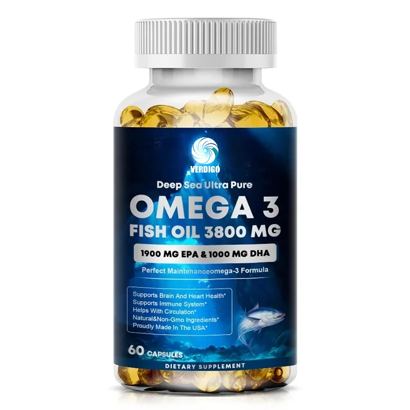 Omega 3 Fish Oil Supplement, EPA+DHA - Suitable for Heart, Liver, Eye, Brain,Joint Health-Attention,Memory,and Emotional Support