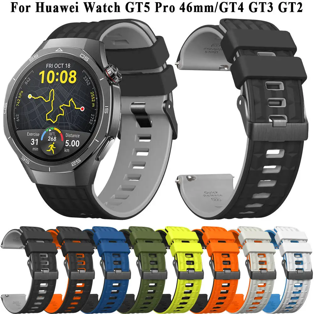 

Сменный спортивный силиконовый ремешок 22 мм для Huawei Watch GT5 46 мм, ремешок для умных часов GT5 Pro 46 мм, аксессуары для браслета, браслет