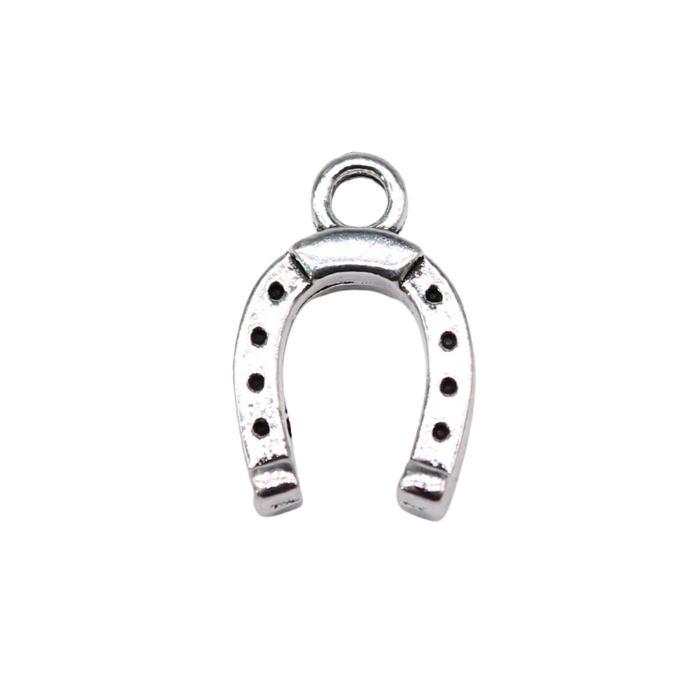 WYSIWYG 40pcs 14x9mm Horseshoe Pendants 2 Colors Horseshoe Pendant Lucky Charm Lucky Horse Shoe Pendant